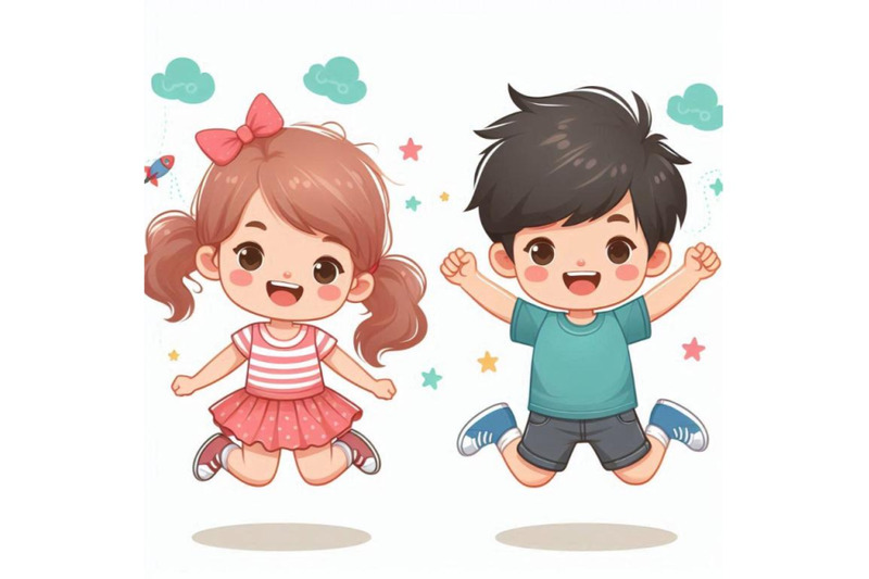 happy-cute-kids-boy-and-girl-jump