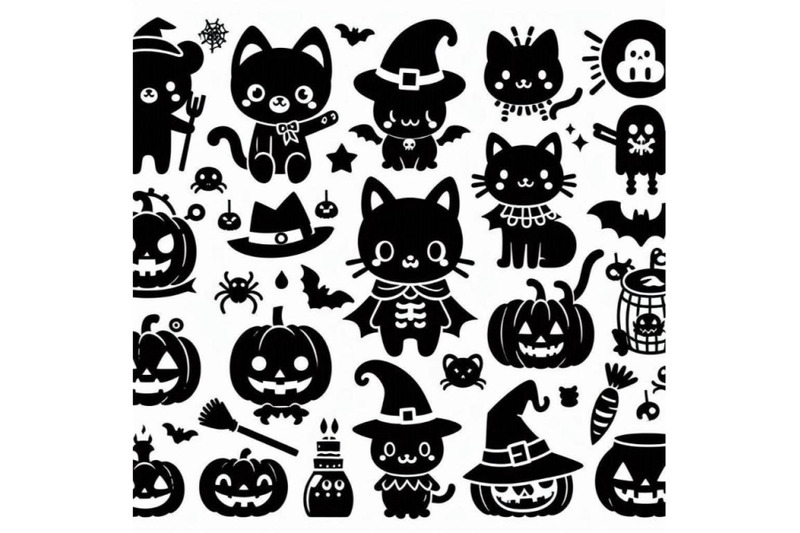 kawaii-cute-halloween-clipart-set