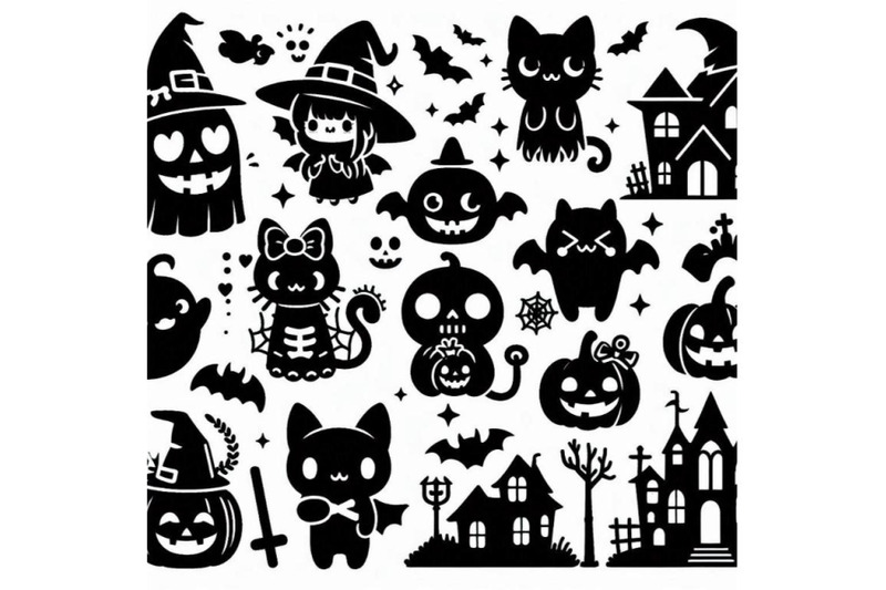 kawaii-cute-halloween-clipart-set