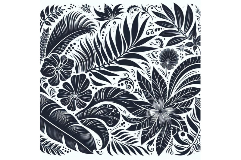 tropical-leaves-and-flowers-on-ornamental-background-floral-d