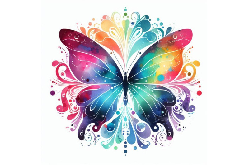 watercolor-butterfly-background-in-rainbow-colors