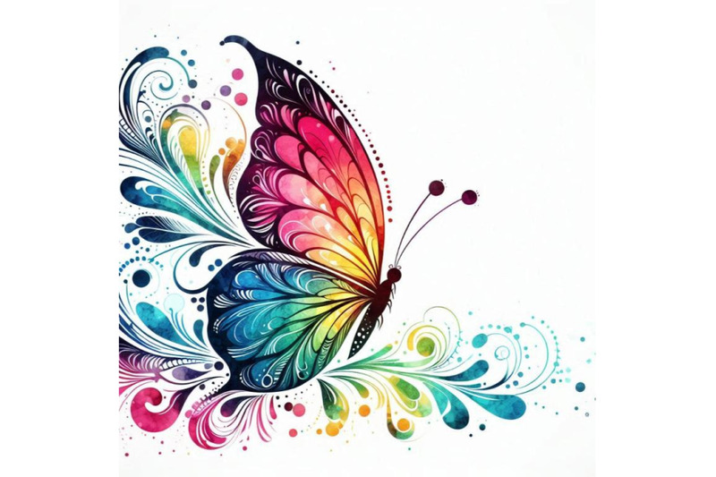 watercolor-butterfly-background-in-rainbow-colors