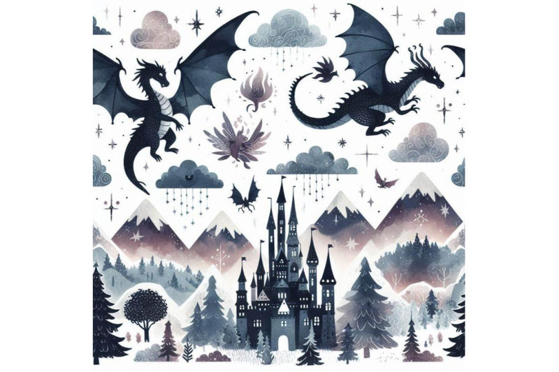 watercolor-fairy-tale-seamless-pattern-with-cute-dragon-magic