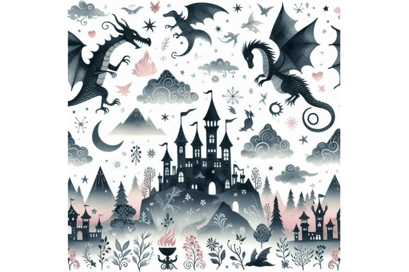 watercolor-fairy-tale-seamless-pattern-with-cute-dragon-magic