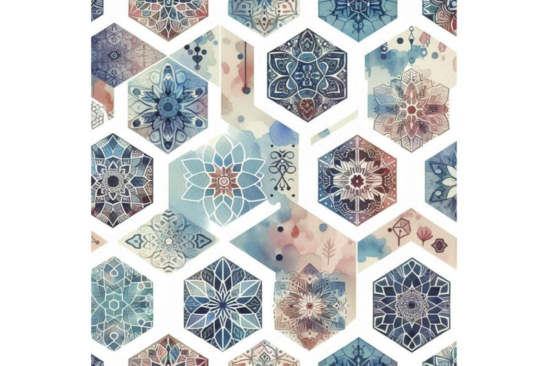 watercolor-hexagon-seamless-pattern