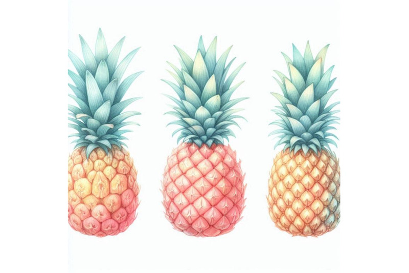 watercolor-pineapple-set