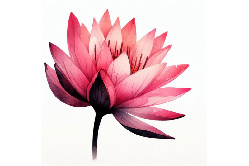 watercolor-pink-water-lily-flower