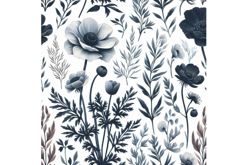 watercolor-seamless-pattern-with-anemone-and-herbs