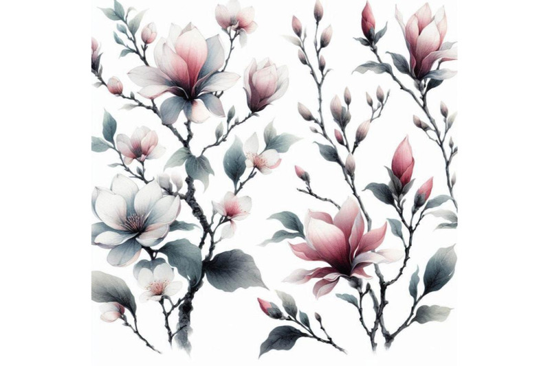 watercolor-with-magnolia-flower