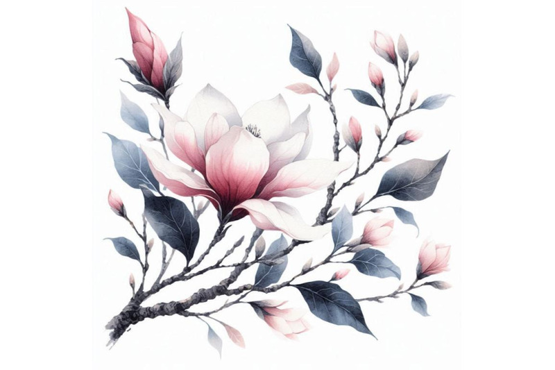 watercolor-with-magnolia-flower