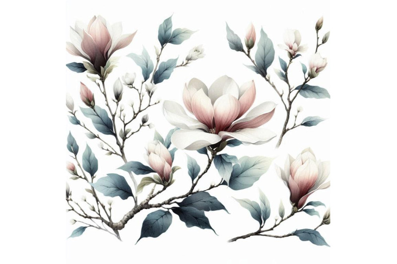 watercolor-with-magnolia-flower