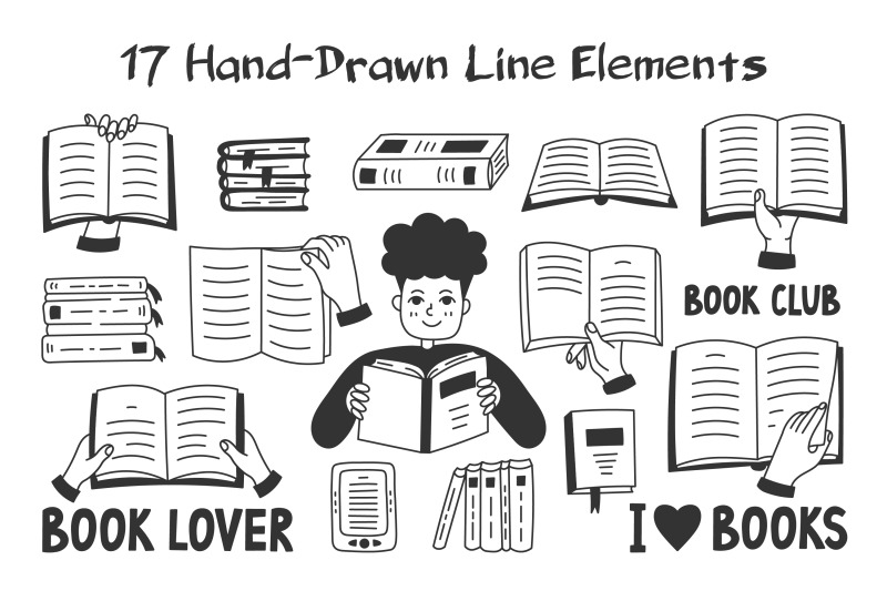 books-doodles-png-clipart