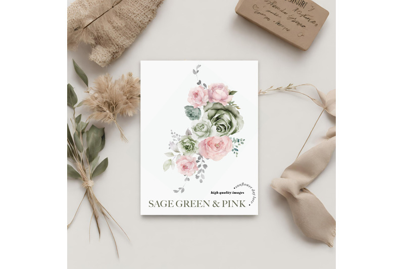 sage-green-amp-pink-flowers-bouquets-clipart