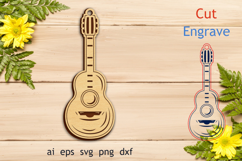 music-guitar-keychain-laser-engraving