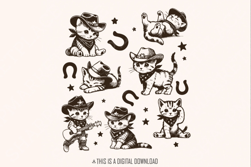 vintage-cowboy-cats-and-kittens-western-cowboy-cowgirl-desert-style-png-retro-cowboy-cat-png-cute-cowboy-cat-nostalgic-gift