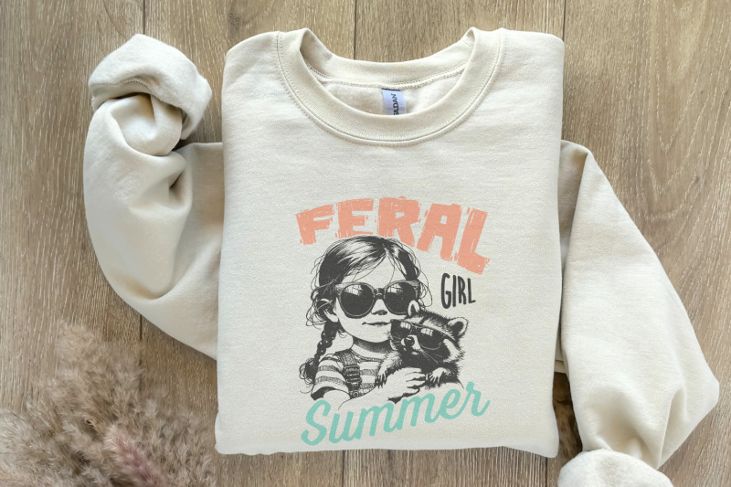 feral-girl-summer-png-funny-raccoon-design-summer-shirt-design-retro-summer-png-beach-shirt-design-trendy-png-funny-summer-png