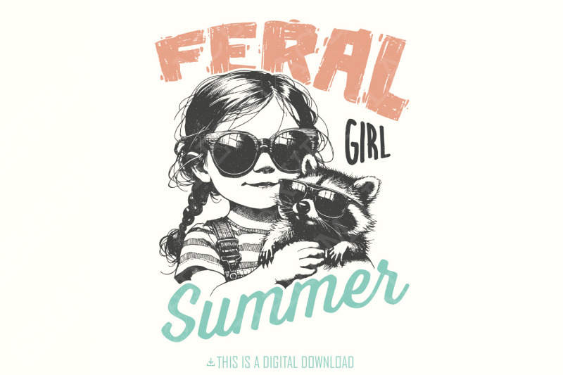 feral-girl-summer-png-funny-raccoon-design-summer-shirt-design-retro-summer-png-beach-shirt-design-trendy-png-funny-summer-png