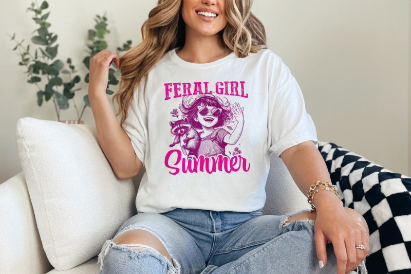 feral-girl-summer-png-funny-raccoon-design-summer-shirt-design-retro-summer-png-beach-shirt-design-trendy-png-vintage-shirt-design