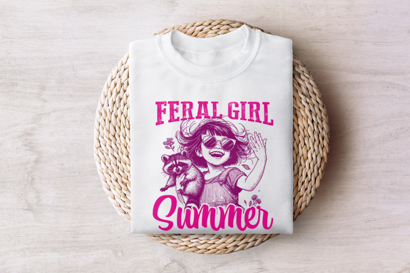 feral-girl-summer-png-funny-raccoon-design-summer-shirt-design-retro-summer-png-beach-shirt-design-trendy-png-vintage-shirt-design