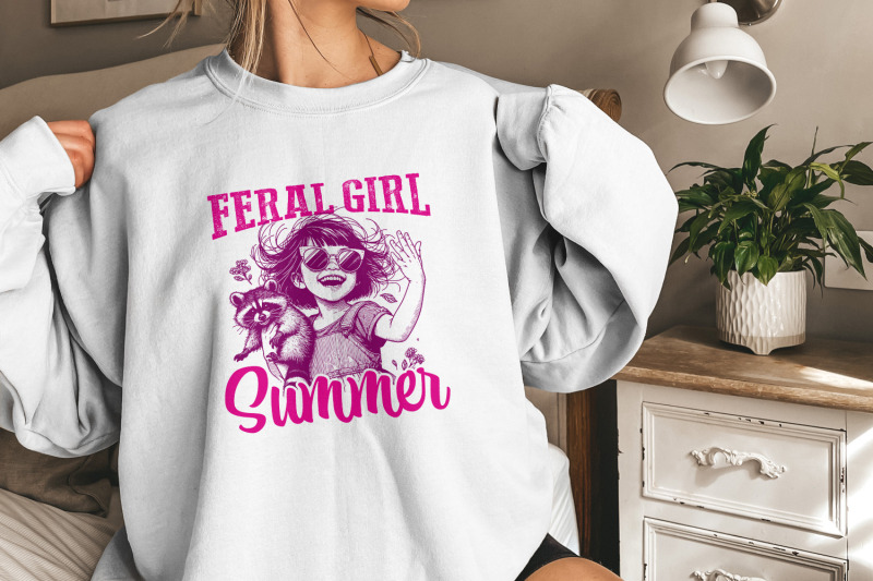 feral-girl-summer-png-funny-raccoon-design-summer-shirt-design-retro-summer-png-beach-shirt-design-trendy-png-vintage-shirt-design