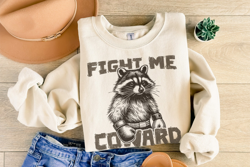 fight-me-coward-png-funny-racoon-png-digital-download-meme-diy-shirt-raccoon-lover-sarcasm-png-vintage-meme-funny-quote-retro-design