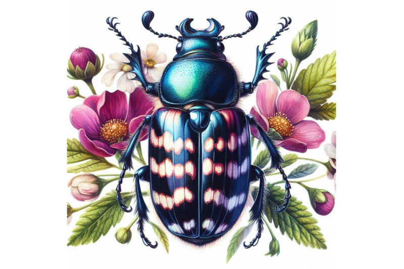 beetle-insect-watercolor-illustration