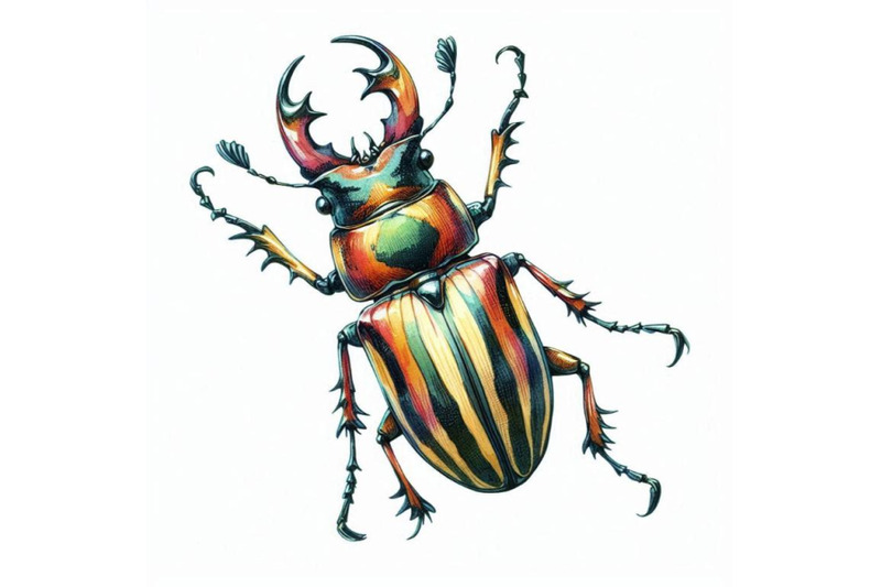 beetle-insect-watercolor-illustration