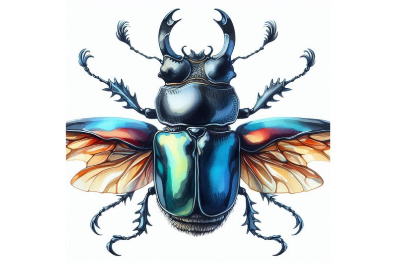 beetle-insect-watercolor-illustration