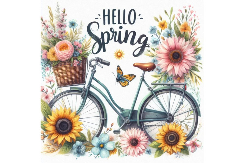 bicycle-watercolor-bicycle-and-flower-background-hello-spring-wa