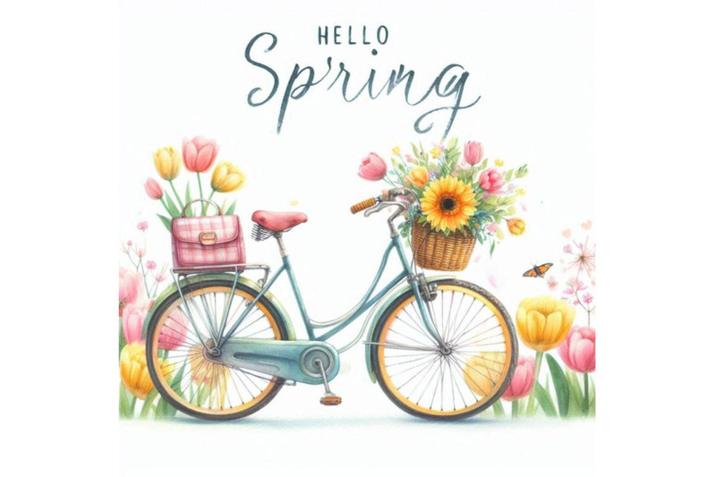 bicycle-watercolor-bicycle-and-flower-background-hello-spring-wa