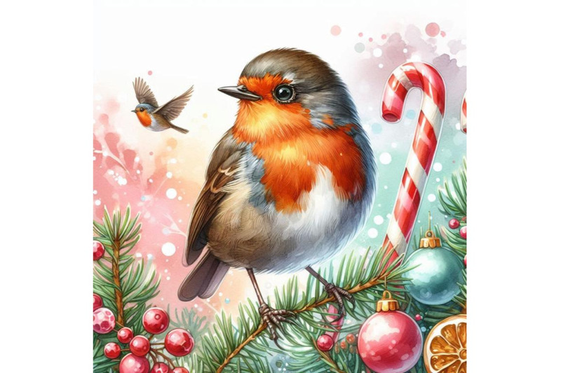 bird-robin-illustration-bird-robin-and-christmas-candy-watercolor-ba