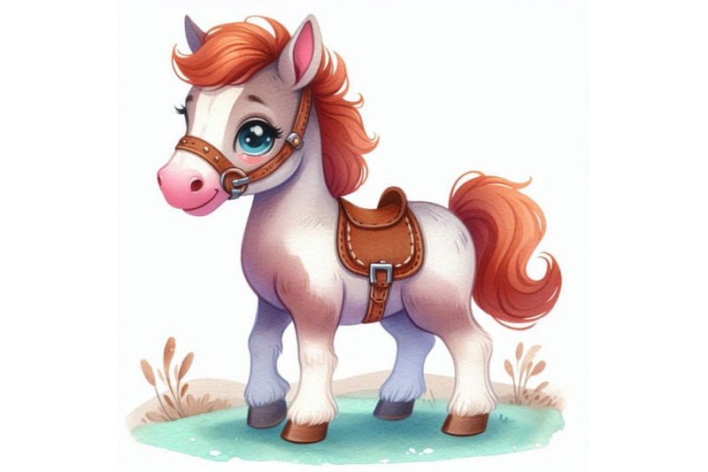 cartoon-horse-farm-animal-illustration-cute-watercolor-foal-cartoo