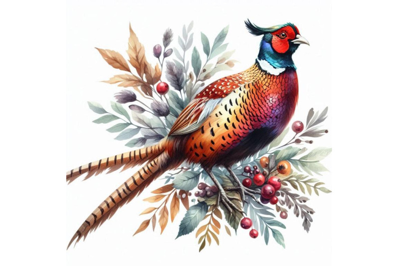 bird-pheasant-watercolor-illustration