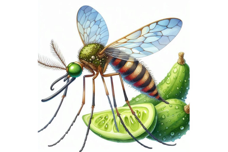 cartoon-insect-mosquito-watercolor-illustration