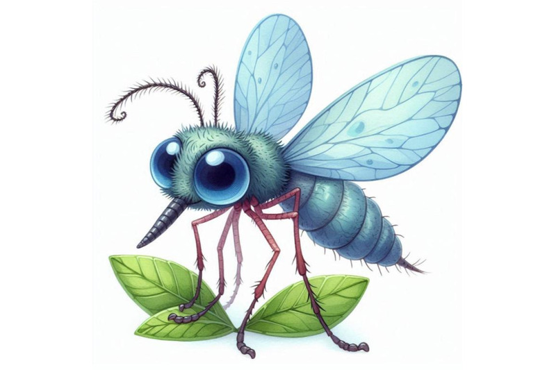 cartoon-insect-mosquito-watercolor-illustration