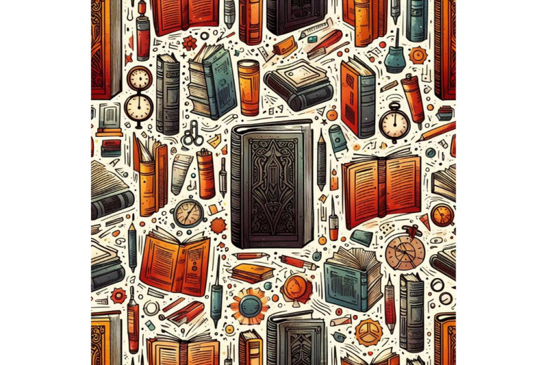 book-seamless-pattern-with-books-book-watercolor-illu