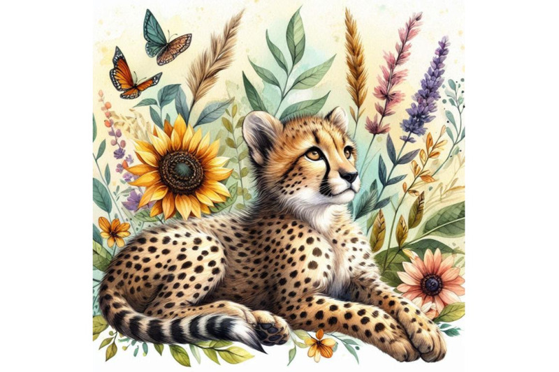 cheetah-hand-drawn-watercolor-illustration