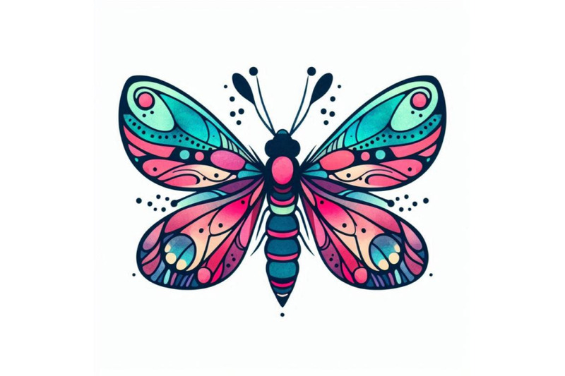 cartoon-insect-butterfly-watercolor-illustration