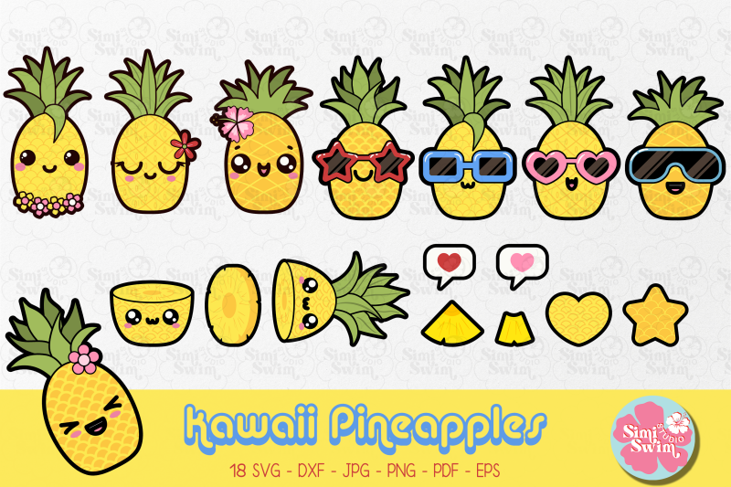 kawaii-pineapples-svg-fruit-svg-clipart-summer-svg-food-clipart