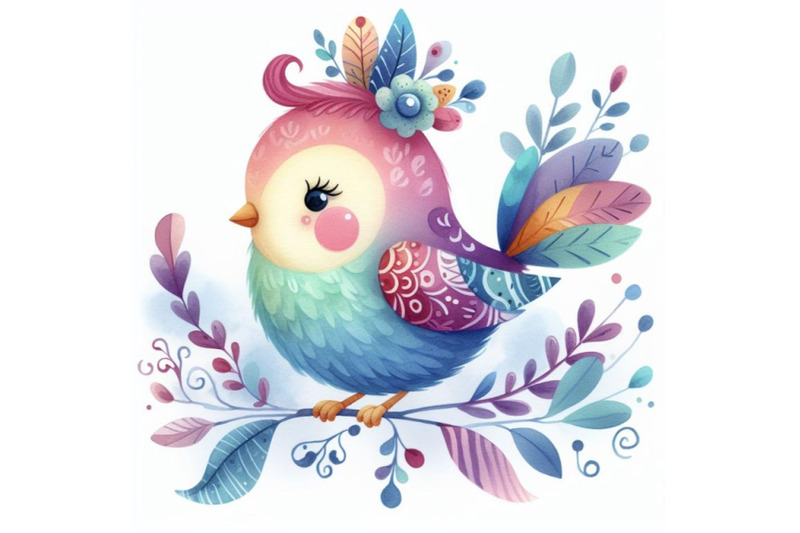 cartoon-a-colorful-bird