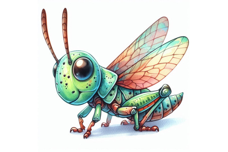 cartoon-insect-grasshopper-watercolor-illustration