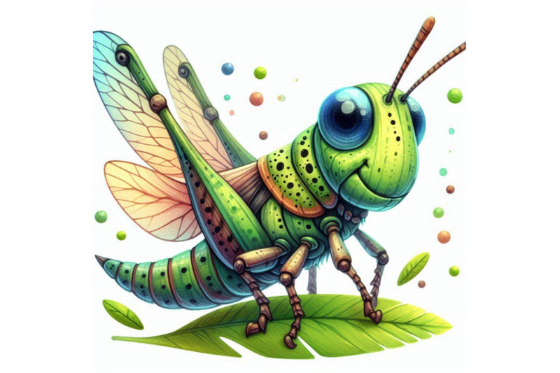 cartoon-insect-grasshopper-watercolor-illustration