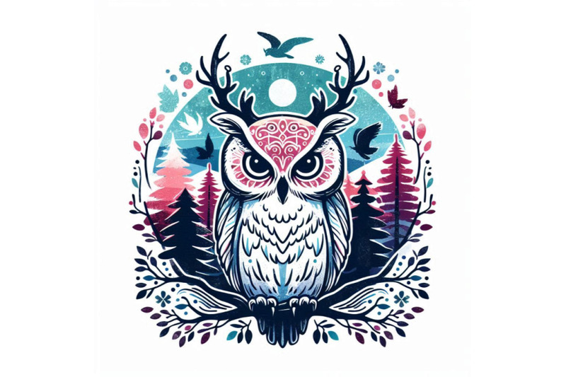 ccute-owl-t-shirt-graphics-watercolor-forest-owl-illustr