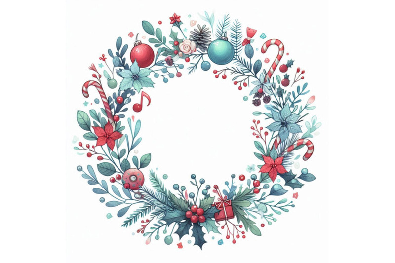 christmas-frame-on-white-background-watercolor-wint