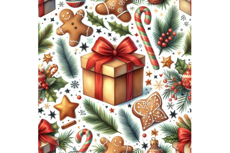 christmas-seamless-pattern-watercolor-gift-box-illustration