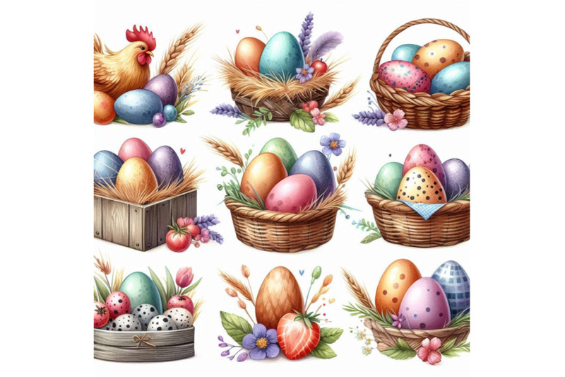 collection-of-colorful-watercolor-chicken-eggs