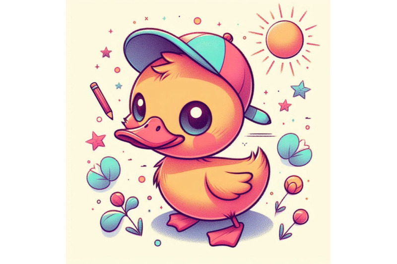 cute-duckling-duckling-pencil-sketch-illustration-t-shir