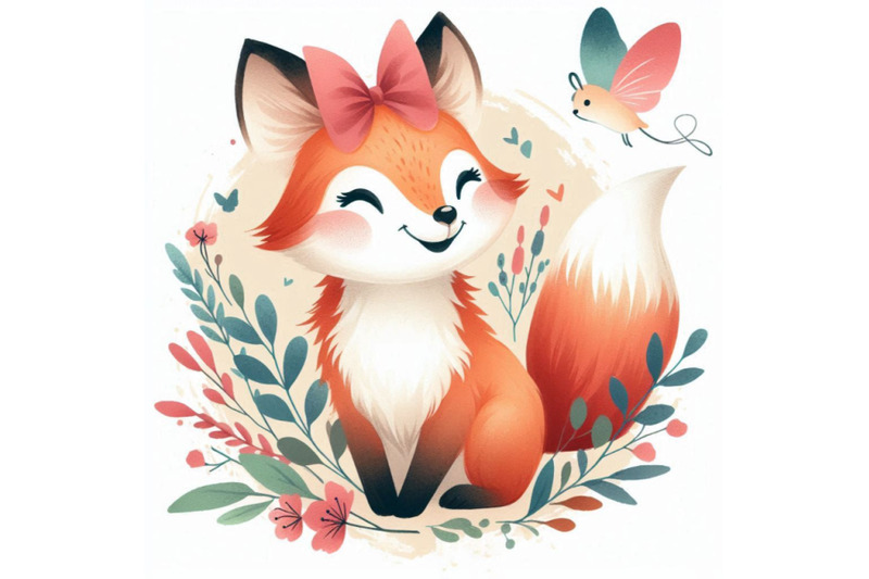 cute-fox-t-shirt-graphics-watercolor-fox-and-mouse-illu