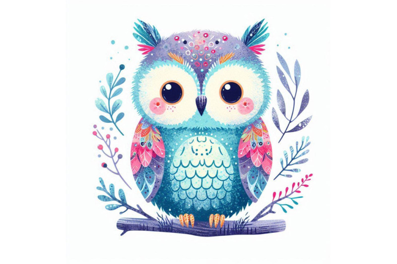 cute-owl-t-shirt-graphics-watercolor-forest-owl-illustrat