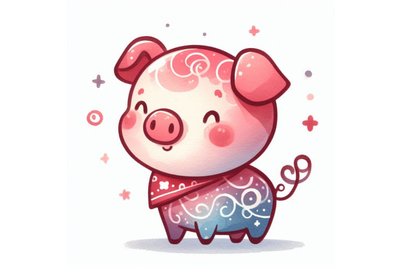 cute-pig-hand-drawn-watercolor-illustration